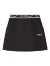 Off-white Logo-print Elastic-waistband Mini Skirt In Black