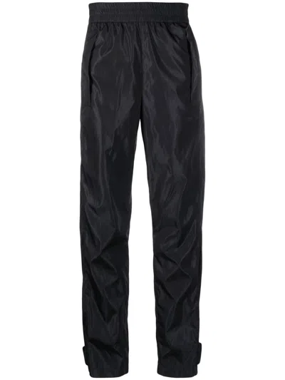 Off-white Logo-print Elasticated Trousers In Black