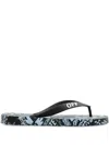 Off-white Logo-print Flip-flops In Black