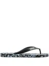 Off-white Logo-print Flip-flops In Black