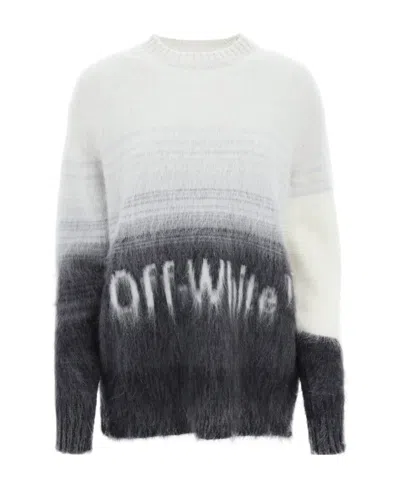 Off-white Logo-print Gradient Jumper In Black