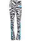 Off-white Logo-print High-waisted Trousers In White