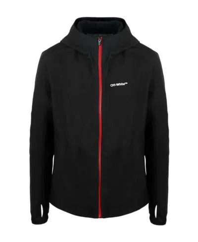 OFF-WHITE OFF-WHITE LOGO PRINTED HOODED JACKET
