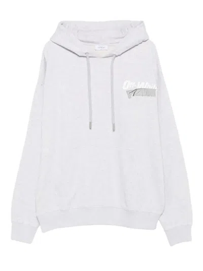 Off-white Logo-print Hooded Sweatshirt In White