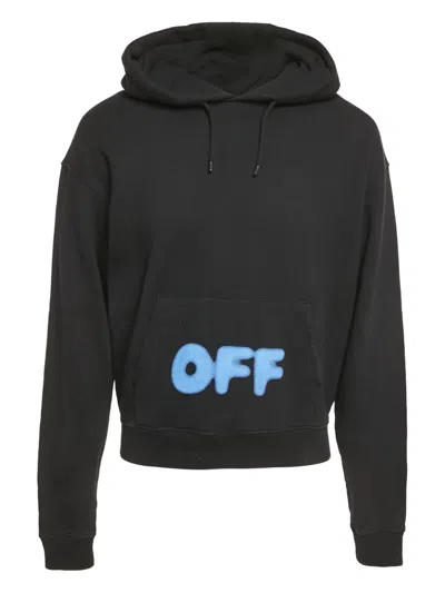 Pre-owned Off-white Logo-print Hoodie In Black