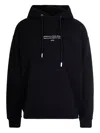 Off-white Logo Printed Drawstring Hoodie In Black