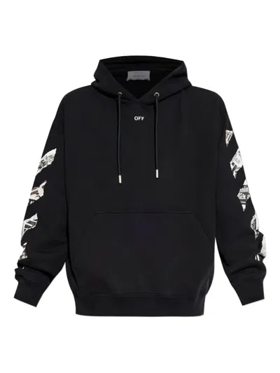 Off-white Newspaper Arrow Skate Hoodie In Black