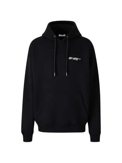 Off-white Logo-print Hoodie In Black