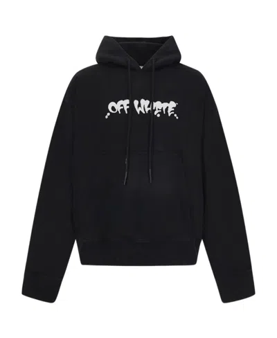Off-white Logo-print Hoodie In Black