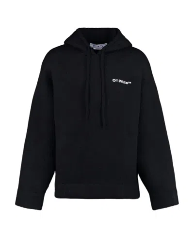 OFF-WHITE OFF-WHITE LOGO-PRINTED KNITTED HOODIE