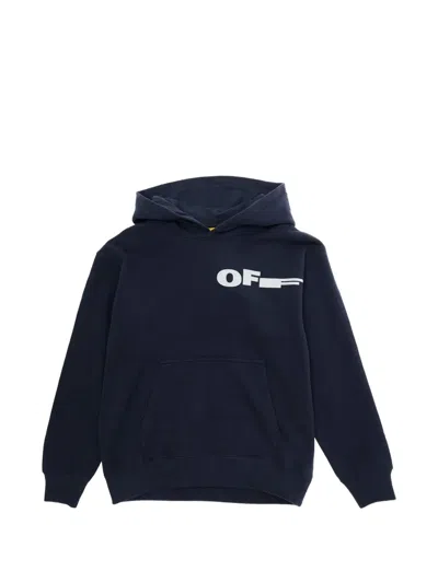 Off-white Logo-print Hoodie In Blue