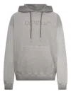 Off-white Hoodie In Cotton With Degraded Effect In Gray