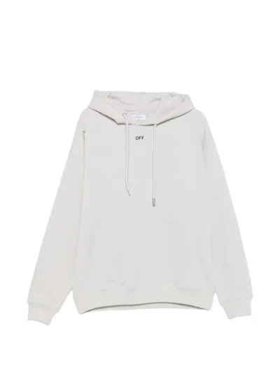 Pre-owned Off-white Logo-print Hoodie In Gray