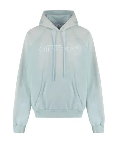Off-white Logo Print Hoodie In Green