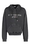 Off-white Printed Hoodie Sweatshirt With Eyelet Detail In Grey