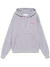 Off-white Logo Printed Zip-up Hoodie In Grey