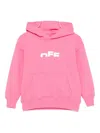 Off-white Fuchsia - White Off Stamp Logo-print Cotton-jersey Hoody 4-12+ In Pink