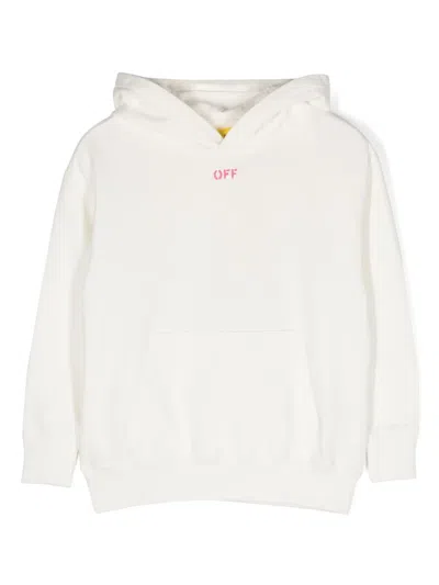 Off-white Kids' Logo-print Hoodie In Weiss