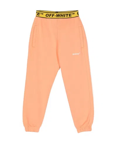 Off-white Logo-print Jersey Trousers In Pink