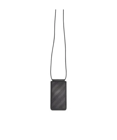 Off-white Logo-print Lanyard Card Holder In Black