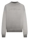 Off-white Crew Neck Cotton Sweatshirt With Degraded Effect In Neutral
