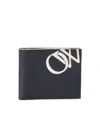 Off-white Logo-print Leather Bi-fold Wallet In Black