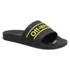 Off-white Off White Logo-print Leather Slides In Black