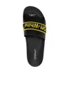 Off-white Industrial Belt Rubber Sliders In Black