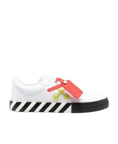 Off-white Logo-print Leather Sneakers In White