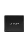 Off-white Off White™ Black Leather Bi Fold Wallet With Logo In Black