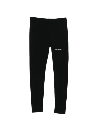Off-white Kids' Logo-print Leggings In Black