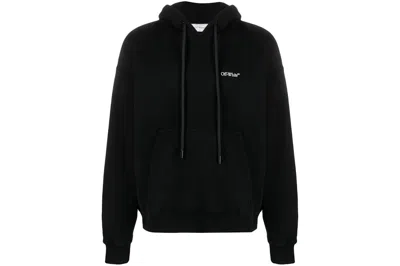Pre-owned Off-white Logo-print Long-sleeve Hoodie Black