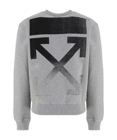 Off-white Logo-print Long-sleeve Sweatshirt In Gray