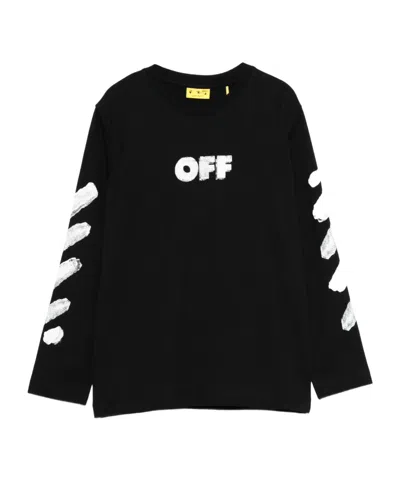 Off-white Logo-print Long-sleeve T-shirt In Black