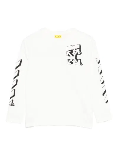 Off-white Logo-print Long-sleeve T-shirt In White