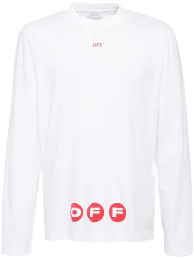 Off-white Logo-print Long-sleeved T-shirt In White