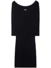 Off-white Logo Print Midi Dress In Black