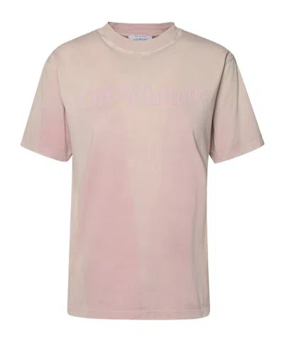 Off-white Logo-print Ombré T-shirt In Nude