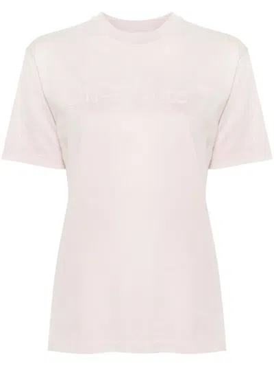 Off-white Logo-print Ombré T-shirt In Pink