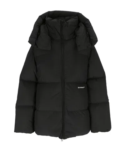 Off-white Logo-print Padded Jacket In Black