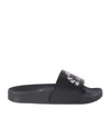 Off-white Logo-print Pool Slides In Black