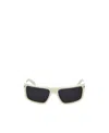 Off-white Logo-print Rectangle-frame Sunglasses In Black