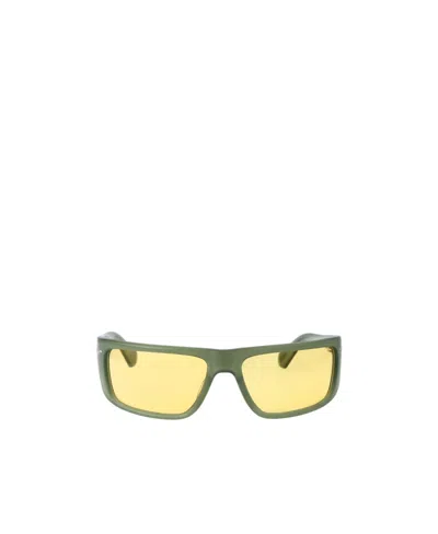 Off-white Logo-print Rectangle-frame Sunglasses In Yellow