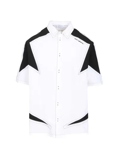 Off-white Race Logo Panel Shirt In Multi
