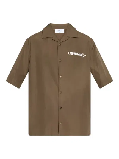 OFF-WHITE LOGO印花短袖衬衫