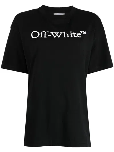 Off-white Off White Big Logo Bookish Cotton T-shirt In Black