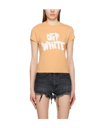 Off-white Logo-print Short-sleeve T-shirt In Nude