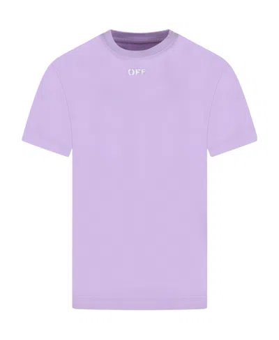 Off-white Logo-print Short-sleeve T-shirt In Purple