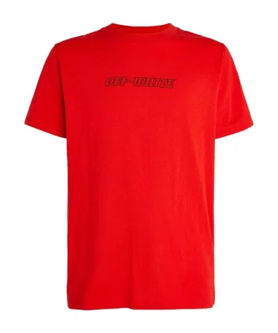 Off-white Logo-print Short-sleeve T-shirt In Red