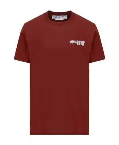 Off-white Logo Print Short-sleeve T-shirt In Red